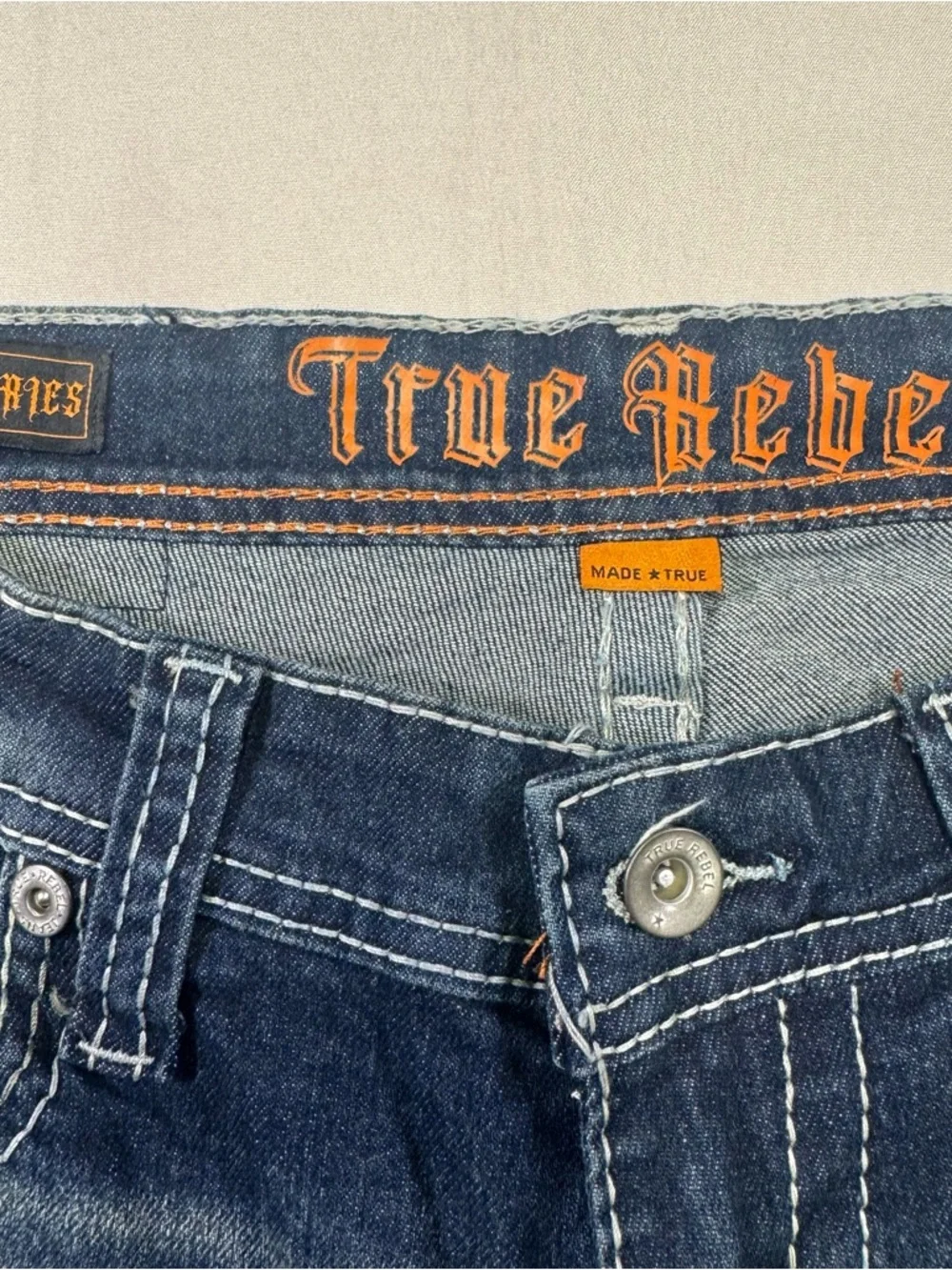 True Religion Men's Dark Wash Slim Straight Jeans
